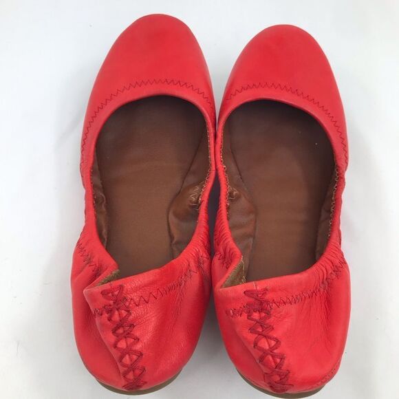 Lucky Brand Emmie Red Leather Elastic Side Ballet Flats - Picture 5 of 15